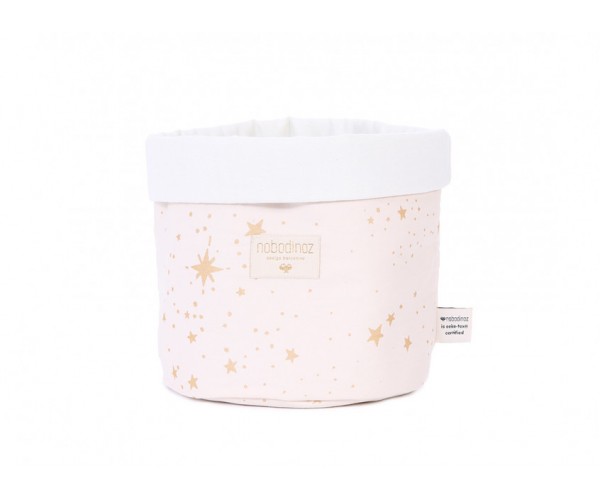 NOBODINOZ - PANDA BASKET LARGE 29X25 GOLD STELLA / DREAM PINK