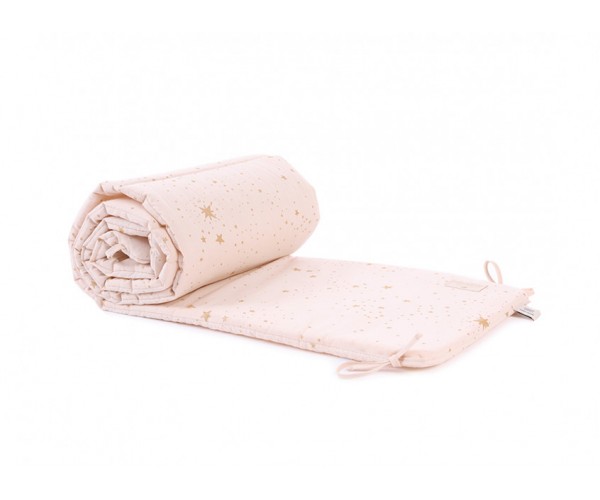 NOBODINOZ - NEST COT BUMPER 207X32X2 GOLS STELLA / DREAM PINK