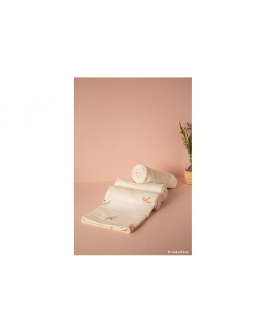 NOBODINOZ - BABY LOVE SWADDLE 70X70 NUDE HAIKU BIRDS NATURAL