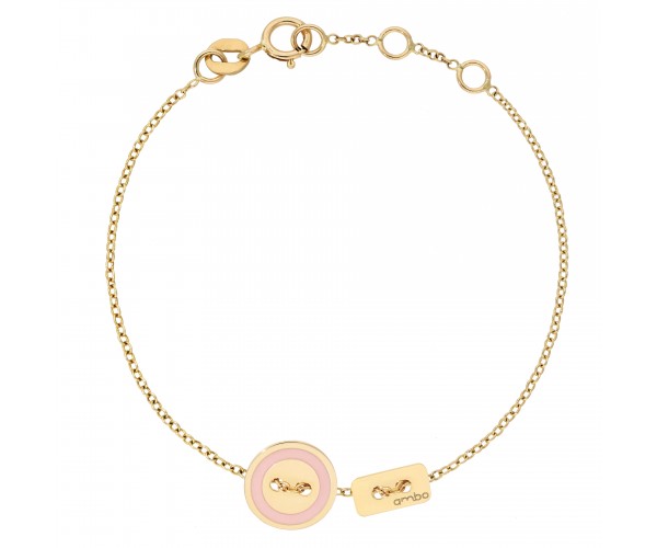 Bracelet Cordon ARGENT JAUNE ivoire-corail AMBO