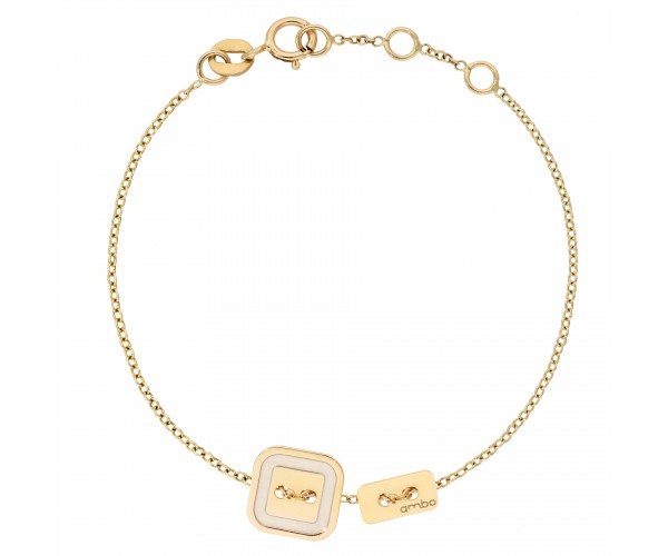 Bracelet Cordon ARGENT JAUNE ivoire-ivoire AMBO