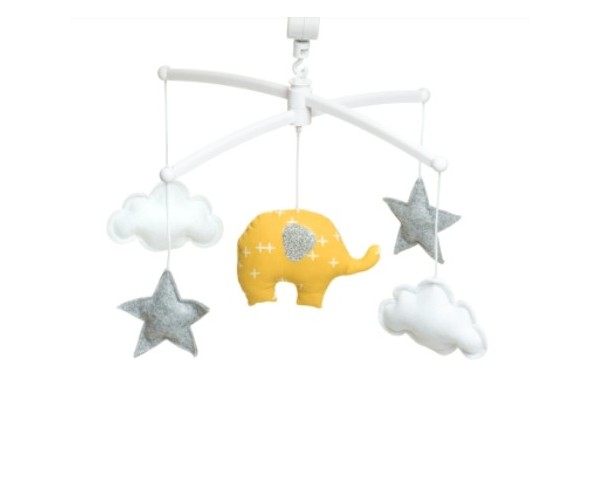Mobile Eléphant Jaune Pouce et Lina