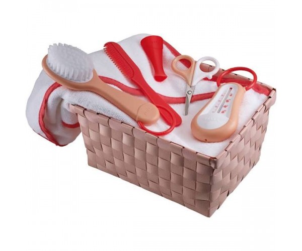 Corbeille de toilette corail